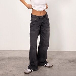 Motel Rocks Women's Wide Leg Jeans - Vintage Black